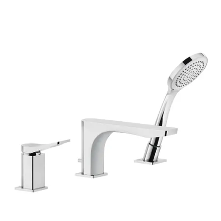 Gessi Rilievo Смеситель на борт ванны на 3 отв, с убирающаяся душевой лейкой , цвет: хром