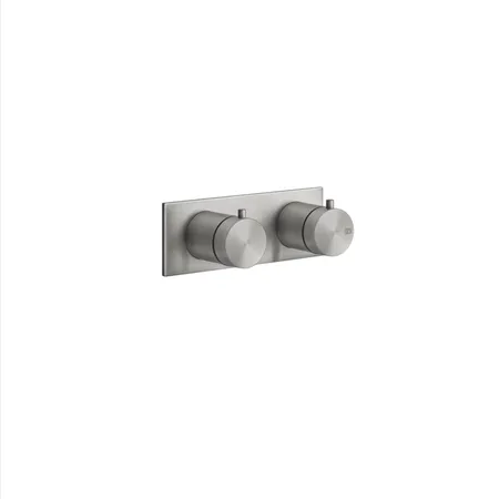 Gessi Shower316 Термостатический смеситель, с подключением на 3/4”, фильтрами и вентилем с керамическими дисками, на одну позицию, внешняя часть, цвет: шлифованная сталь