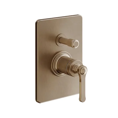 Gessi Venti20 Смеситель для душа, встраиваемый, с переключателем на 2 положения, внешняя часть, цвет: Copper Brushed PVD