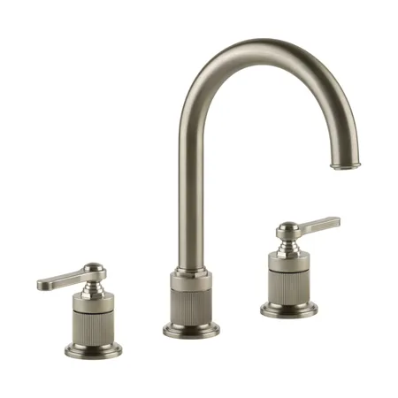 Gessi Venti20 Смеситель для раковины, на 3 отв., высота излива 168 мм., с донным клапаном, цвет: Finox Brushed Nickel