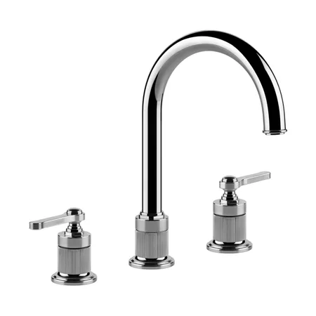 Gessi Venti20 Смеситель для раковины на 3 отверстия, высота излива 168 мм., в комплекте с донным клапаном, цвет: хром