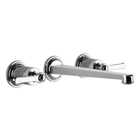 Gessi Venti20 Смеситель для раковины настенный, встраиваемый, двухвентильный, излив 243 мм., внешняя часть, цвет: хром