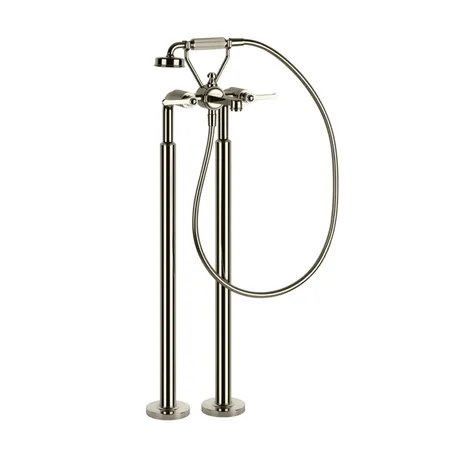 Gessi Venti20 Смеситель для ванны, напольный, с ручным душем и шлангом 150см., цвет: Nickel PVD