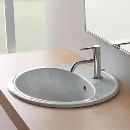 Globo Lavabi d'arredamento Раковина 56х48.5х20см., встраиваемая, 1 отв., с переливом, цвет: белый