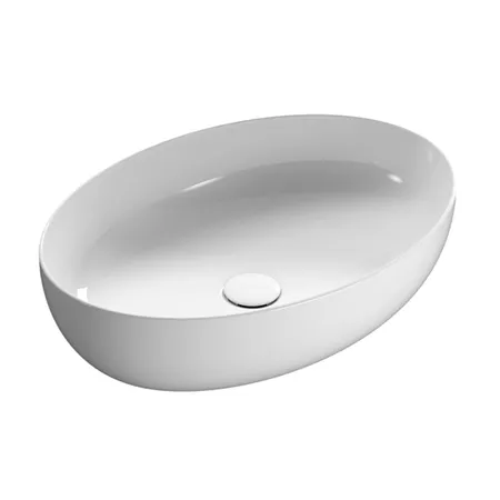 Globo Oval Раковина накладная, 60x42см, цвет: белый глянцевый