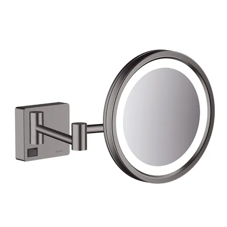 Hansgrohe AddStoris Косметическое зеркало с LED подсветкой, цвет: шлифованный черный хром