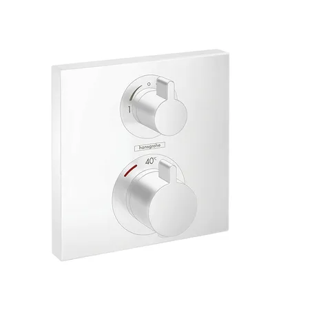 Hansgrohe Ecostat Square Термостат для душа, 2 источника, внешняя часть, цвет: белый матовый