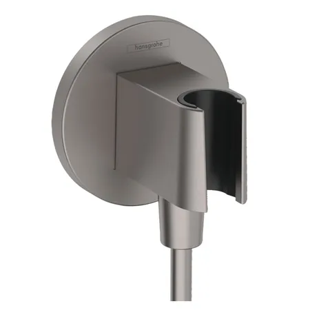 Hansgrohe FixFit S Шланговое подсоединение для душа, с держателем ручного душа, цвет: шлифованный черный хром