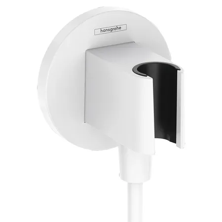 Hansgrohe FixFit S Шланговое подсоединение с держателем ручного душа, настенный, цвет: белый матовый