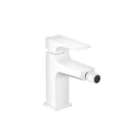 Hansgrohe Metropol Смеситель для биде на 1 отв, с донным клапаном, излив 129мм, цвет: белый матовый