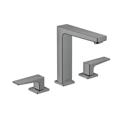 Hansgrohe Metropol Смеситель для раковины 160, на 3 отв, с донным клапаном, излив 152мм, цвет: шлифованный черный хром