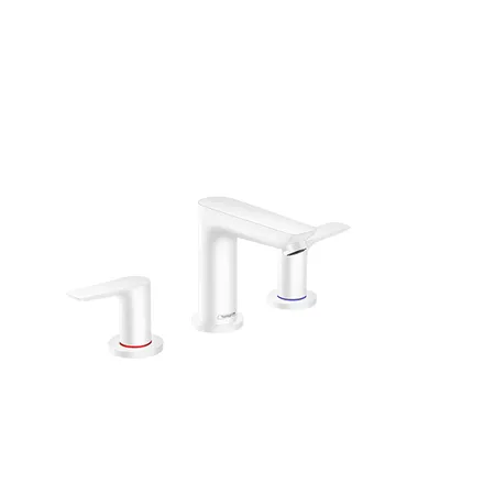 Hansgrohe Talis E Смеситель для раковины 150, на 3 отв, с донным клапаном, излив 112мм, цвет: белый матовый