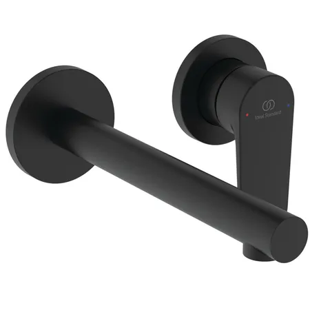 Ideal Standard Ceralife O Смеситель для раковины, настенный, излив: 18см., без донного клапана, для монтажа с A1313NU цвет: чёрный матовый