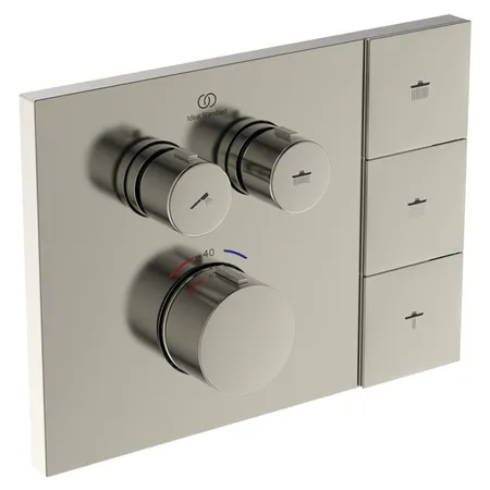 Ideal Standard Ceratherm Navigo Solos Смеситель для душа, встраиваемый, термостатический, цвет: PVD Silver Storm (Серебряный Шторм)
