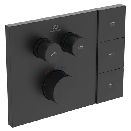 Ideal Standard Ceratherm Navigo Solos Смеситель для душа, встраиваемый, термостатический, цвет: Silk Black (Черный матовый)