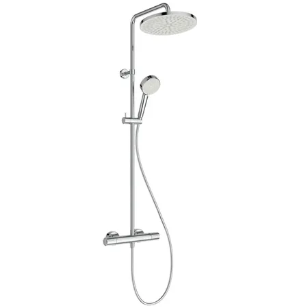 Ideal Standard Ceratherm T25 Душевая стойка, с термостатическим смесителем, ручным душем и шлангом, корпус Coolbody, руч. душ: 2 режима, верх. душ: 25см., цвет: хром