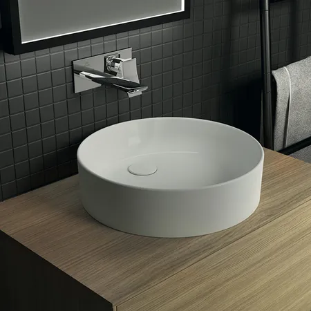 Ideal Standard Conca Раковина накладная d45хh12см, круглая, без отв., с крепежом, цвет: белый матовый