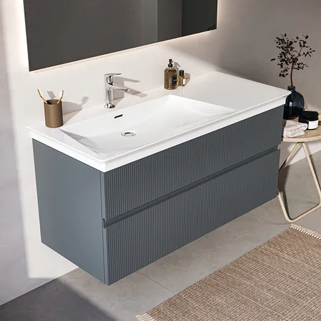 Ideal Standard Finesse Тумба с раковиной 120x50см, подвесная, SX, 2 ящика, 1 отв., цвет: пепельно-голубой матовый
