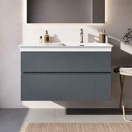 Ideal Standard Finesse Тумба с раковиной 100x50см, подвесная, DX, 2 ящика, 1 отв., цвет: пепельно-голубой матовый