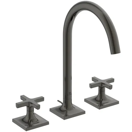 Ideal Standard Joy Neo Смеситель для раковины, на 3 отв., с донным клапаном, цвет: PVD Magnetic Grey