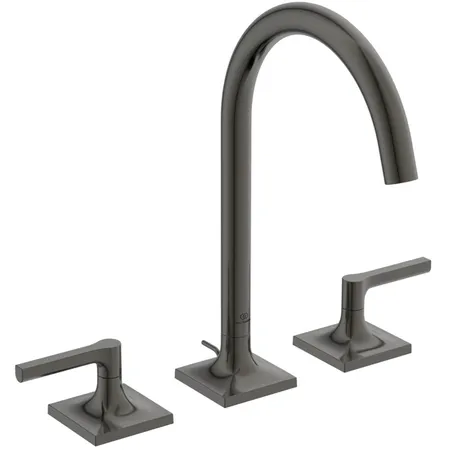 Ideal Standard Joy Neo Смеситель для раковины, на 3 отв., с донным клапаном, цвет: PVD Magnetic Grey