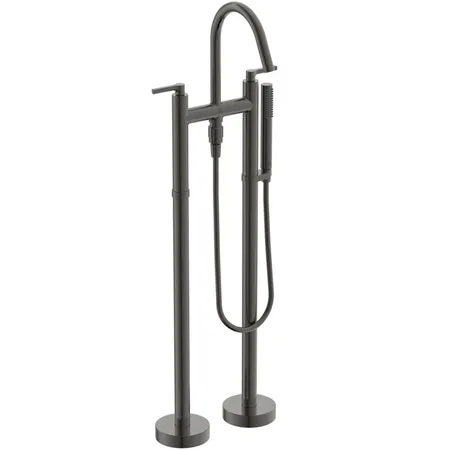 Ideal Standard Joy Neo Смеситель для ванны, напольный, с душевым набором, шлангом IDEALFLEX® 125см., цвет: PVD Magnetic Grey
