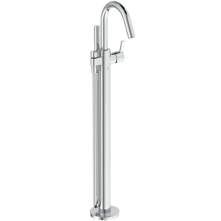Ideal Standard Joy Смеситель для ванны, напольный, с ручным душем Stick, шланг для душа Idealflex 125см., для монтажа с A6133NU, цвет: хром