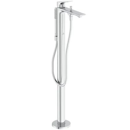 Ideal Standard La Dolce Vita Смеситель для ванны, напольный, ручной душ Stick, шланг для душа Idealflex 125см., для монтажа с A6133NU, цвет: хром
