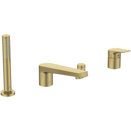 Ideal Standard La Dolce Vita Смеситель для ванны, на 4 отв., с ручным душем, цвет: PVD Brushed Gold (Шлифованное Золото)