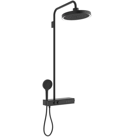 Ideal Standard Solos Душевая система, с термостатическим смесителем для душа, держатель для лейки, верхний душ 33см., ручная душевая лейка, шланг 175см., цвет: Silk Black (Черный матовый)