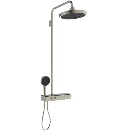 Ideal Standard Solos Душевая система, с термостатическим смесителем для душа, держатель для лейки, верхний душ 33см., ручная душевая лейка, шланг 175см., цвет: PVD Silver Storm (Серебряный Шторм)