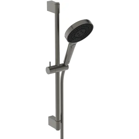Ideal Standard Solos Душевой гарнитур со штангой 60cм., Металлическая штанга и держатель ручного, 3-функциональный (Rain, Silkrain, Active) ручной душ, шланг 175см., цвет: PVD Magnetic Grey