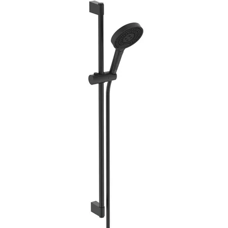 Ideal Standard Solos Душевой гарнитур со штангой 90cм., Металлическая штанга и держатель ручного, 3-функциональный (Rain, Silkrain, Active) ручной душ, шланг 175см., цвет: черный матовый