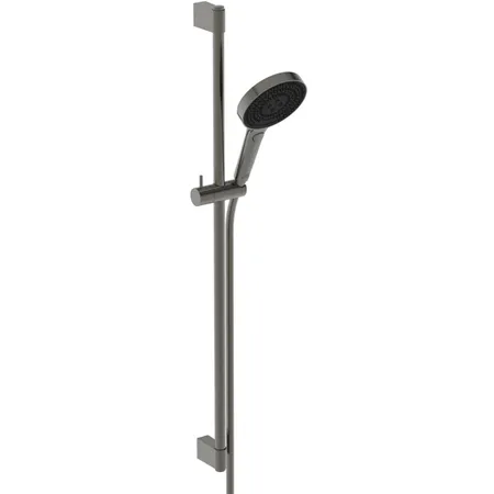 Ideal Standard Solos Душевой гарнитур со штангой 90cм., Металлическая штанга и держатель ручного, 3-функциональный (Rain, Silkrain, Active) ручной душ, шланг 175см., цвет: PVD Magnetic Grey