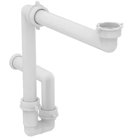 Ideal Standard Space Saving Сифон для умывальника, под донный клапан, сберегающий пространство, пластиковый, (подходит к любой мебели), цвет: белый
