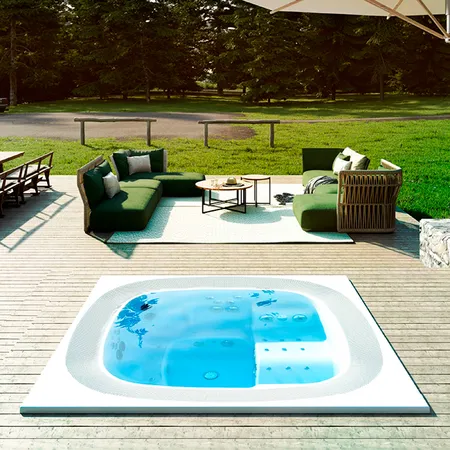Jacuzzi Enjoy Pro Минибассейн 250x250x98 см, на 6 человек, 38 форсунок, 15 аэро, цвет акрила Platinum