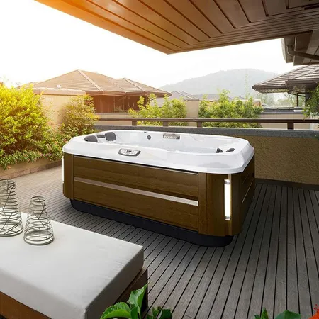 Jacuzzi J315 Минибассейн 193х168х81см, отдельностоящий, без стерео-системы, панель Modern Hardwood, цвет акрила: Platinum
