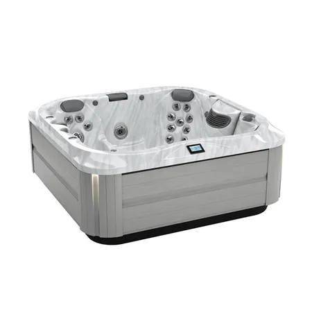 Jacuzzi SPA J335 Минибассейн 214х214х92см, ClearRay PRO3TECT+Ozone, подсветка IR и Red, стереосистема, с крышкой, акрил Platinum, цвет: Brushed Gray