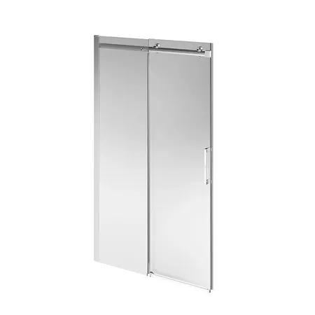 Kerama Marazzi Cristallo Душевая дверь 120х210см, раздвижная с функцией soft close, цвет: брашированный никель