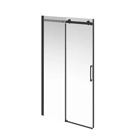 Kerama Marazzi Cristallo Душевая дверь 120х210см, раздвижная с функцией soft close, цвет: черный матовый