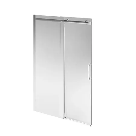 Kerama Marazzi Cristallo Душевая дверь 140х210см, раздвижная с функцией soft close, цвет: брашированный никель