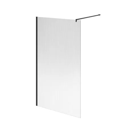 Kerama Marazzi Cristallo Душевое ограждение 120х210см, рифленое стекло, цвет: черный матовый