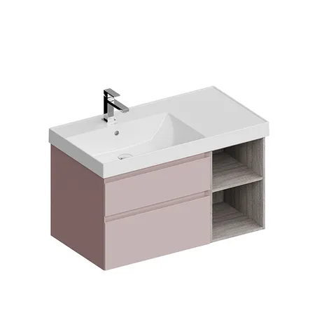 Kerama Marazzi Cubo Тумба подвесная 90см, левая, цвет: мальва матовая