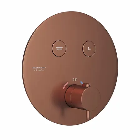 Kerama Marazzi Eterna Смеситель для душа, встраиваемый, термостатический, цвет: брашированная медь pvd