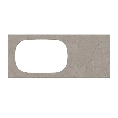 Kerama Marazzi Magica Столешница из керамогранита для встраиваемых раковин сверху Риккарди 120см, без отв., цвет: серый матовый