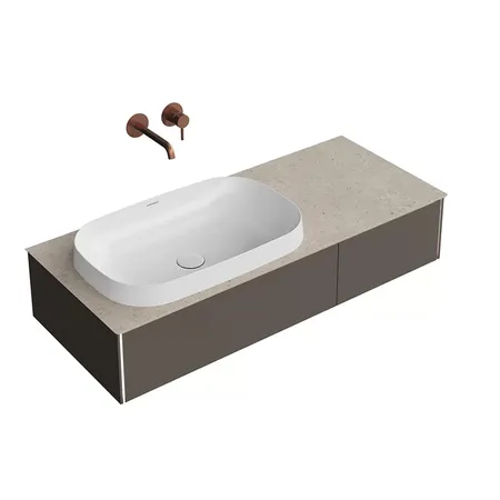 Kerama Marazzi Magica Тумба подвесная, 115.4х48.5х22см., 2 ящика, цвет: вечерний серый матовый