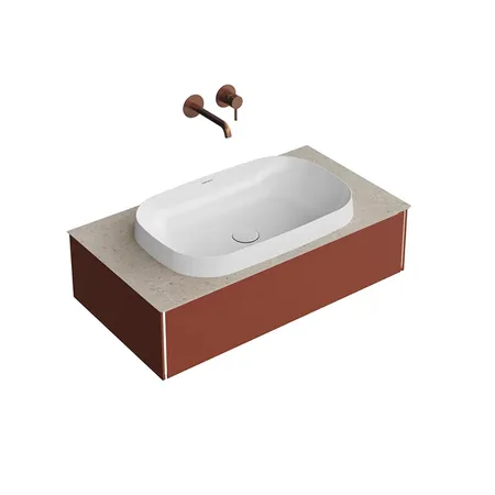 Kerama Marazzi Magica Тумба подвесная, 88.4х48.5х22см., 1 ящик, цвет: венецианский красный матовый