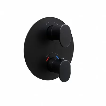 Kerama Marazzi Ole Смеситель для душа, встраиваемый, термостатический, с регулировкой температуры, цвет: черный матовый