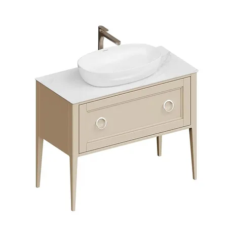 Kerama Marazzi Plaza Classic Тумба напольная 100см, 1+1 ящик, цвет: капучино матовый