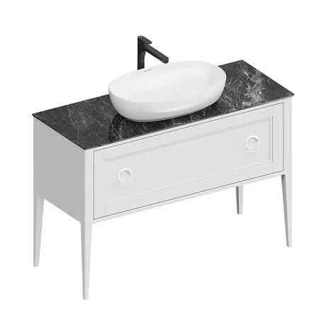 Kerama Marazzi Plaza Classic Тумба напольная 120см, 1+1 ящик, цвет: белый матовая